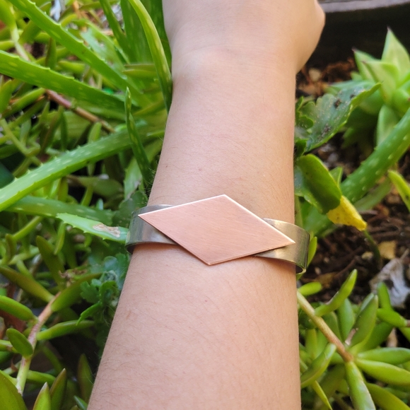 Vintage 1960s-1970s Silver & Copper Bracelet - Picture 11 of 11